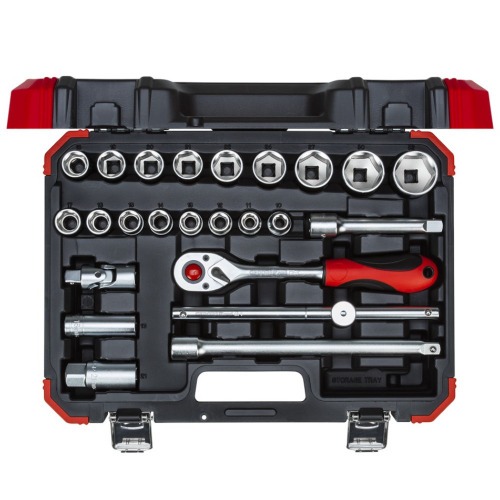 Jogo de soquete sextavado 10 a 32 mm encaixe 1/2