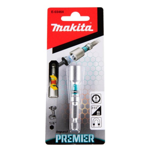Soquete magn�tico sextavado 8 x 65 mm encaixe de 1/4 - E-03464