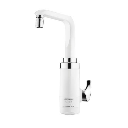 Torneira eletrônica de parede 5500 watts Branco cromado - Essence 220V Torneira eletrônica de parede 5500 watts Branco cromado - Essence 220V