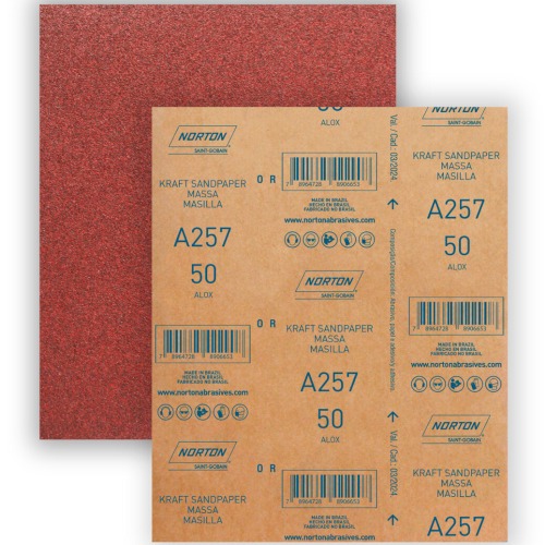 Folha de lixa para massa 225 x 275 mm - A257 Folha de lixa para massa 225 x 275 mm - A257