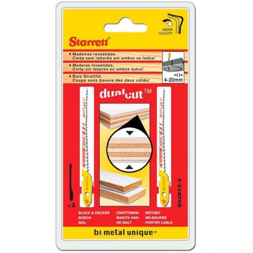 Lâmina serra tico tico 50 mm bimetal para madeira 2 peças - BU2DCS-2 Lâmina serra tico tico 50 mm bimetal para madeira 2 peças - BU2DCS-2