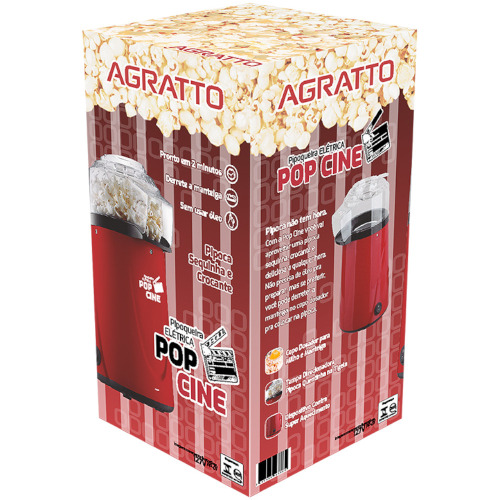 Pipoqueira el�trica com bico direcionador 1.200W Pop Cine vermelha - PP-01  110V