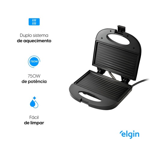 Sanduicheira Grill antiaderente 750 Watts - Snack Time  220V