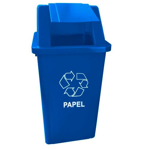 Cesto coletor de lixo 60L com tampa com adesivo - CC61AZ