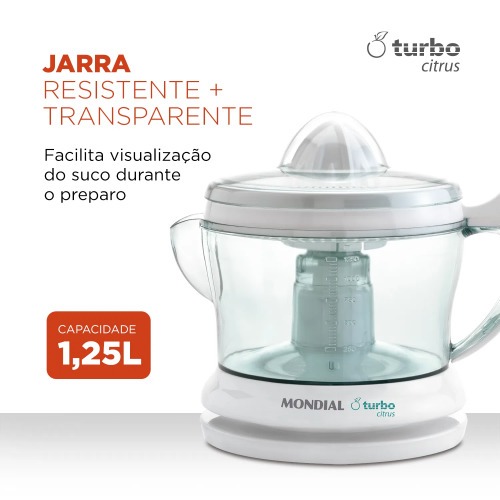 Espremedor de frutas 1,25L dupla rota��o Power Turbo Citrus - E-01  110V