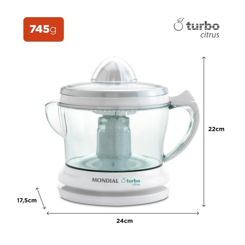 Espremedor de frutas 1,25L dupla rota��o Power Turbo Citrus - E-01  220V