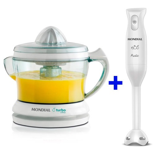 Kit Espremedor de frutas Power Turbo Citrus E-01 + Mixer elétrico M-15-W 110V Kit Espremedor de frutas Power Turbo Citrus E-01 + Mixer elétrico M-15-W 110V