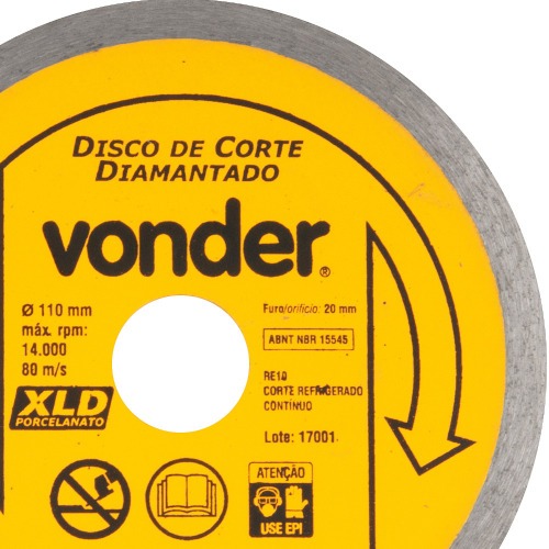 Disco diamantado 110 mm para porcelanato - XLD