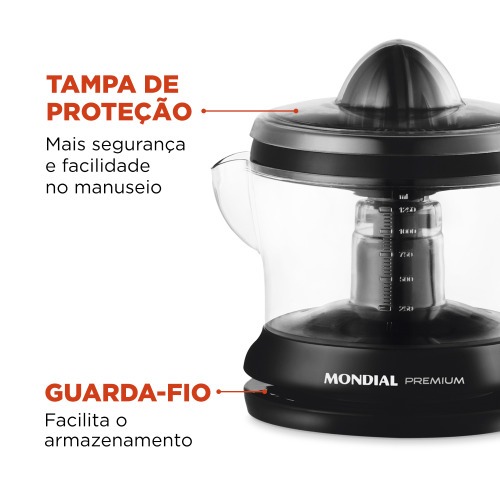 Espremedor de frutas 30 watts com cone extra para lim�o - E-02  110V