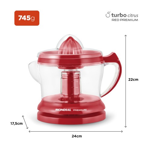 Espremedor de frutas 1,25L com cone extra Premium - E-23  110V