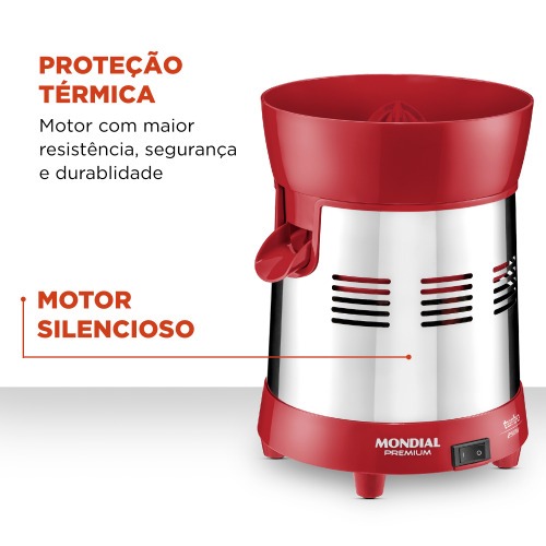 Espremedor de frutas 1,25L inox Turbo RED - E-24  110V/220V