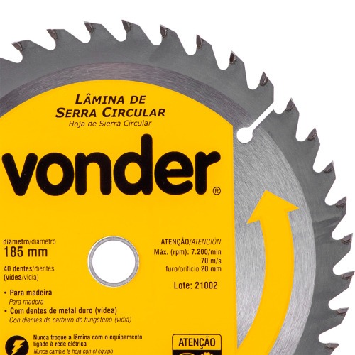 Disco de serra para madeira 185 x 20 mm 40 dentes - 46.50.185.040