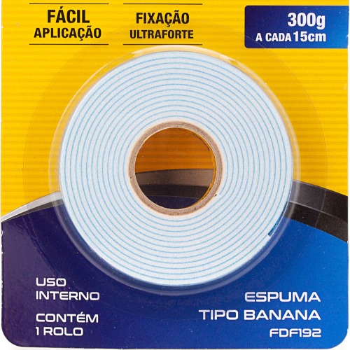 Fita dupla face espuma 19mm x 2m FDF-192 Fita dupla face espuma 19mm x 2m FDF-192