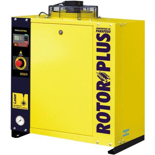 Compressor de ar de parafuso 15 hp 16 bar trif�sico 380V - Rotor Plus Laser
