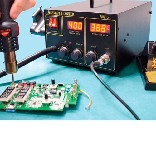 Esta��o de solda e retrabalho conjugada 2 em 1 digital - HK-701X  220V