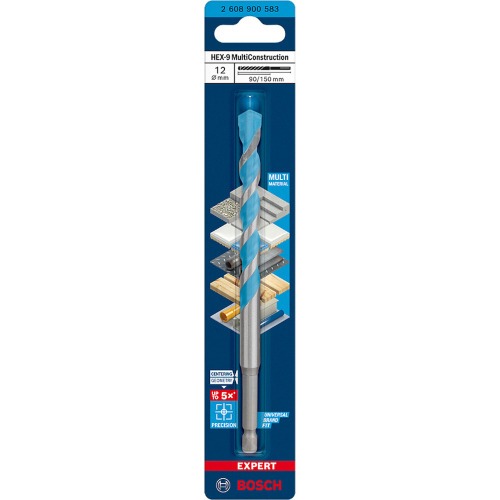 Broca multi material 12 x 90 x 150 mm HEX-9 Multi Construction