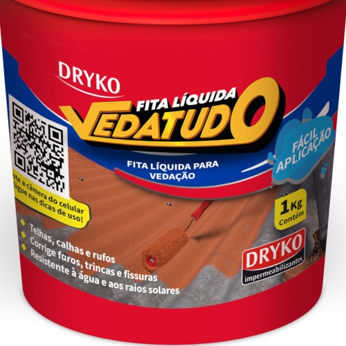 Impermeabilizante fita l�quida 1kg terracota Vedatudo