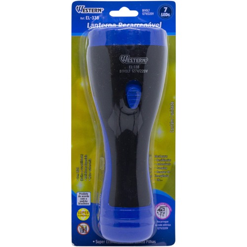 Lanterna a bateria 4V recarreg�vel com 7 Leds - EL-338  110V/220V