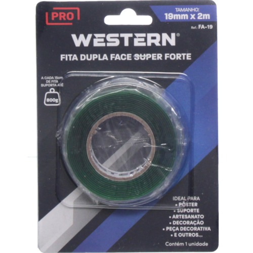 Fita dupla face acr�lica 19 mm x 2 m super forte