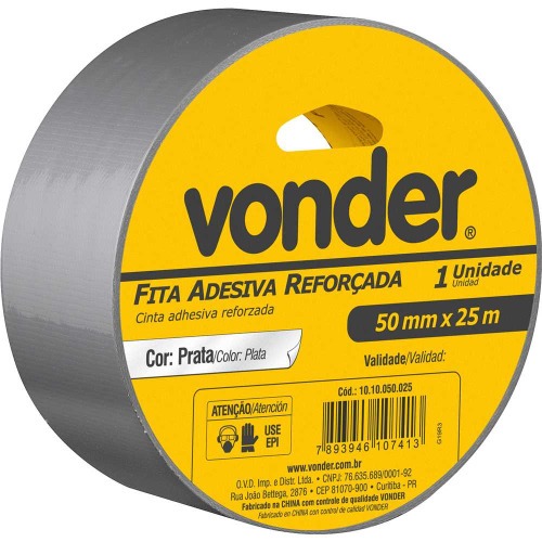 Fita adesiva reforçada 50 mm x 25 m prata Fita adesiva reforçada 50 mm x 25 m prata