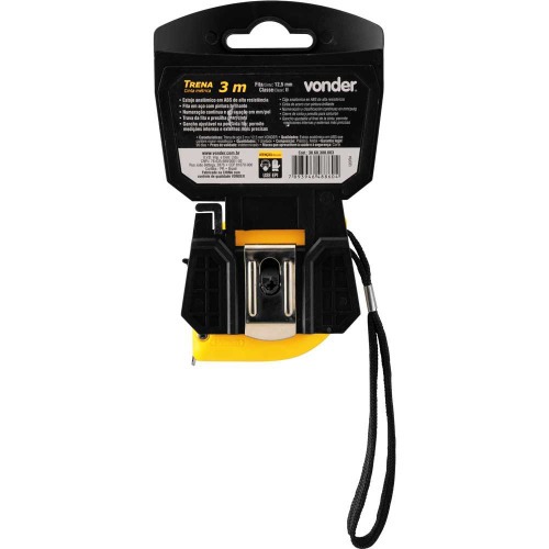 Trena com fita de a�o 12,5 mm x 3 m com trava