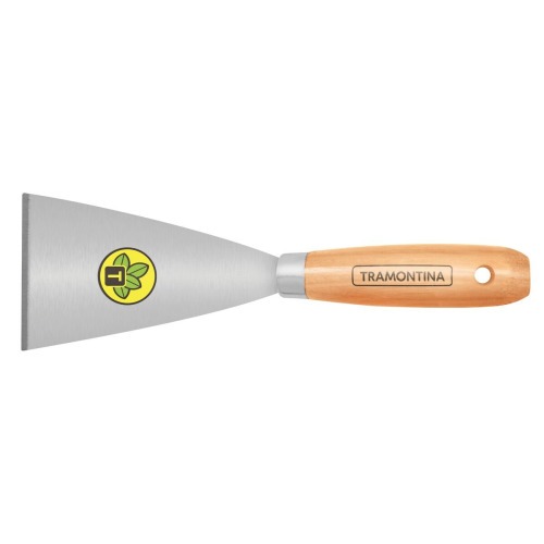 Esp�tula r�gida 8 cm em a�o com cabo de madeira - 77394085