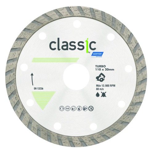 Disco diamantado turbo 110 x 20 mm para piso - Classic