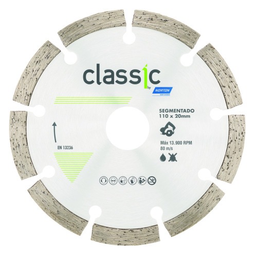 Disco diamantado segmentado 110 x 20 mm para concreto - Classic Disco diamantado segmentado 110 x 20 mm para concreto - Classic