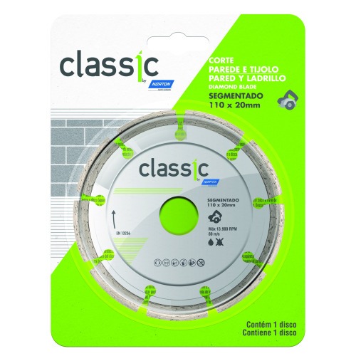 Disco diamantado segmentado 110 x 20 mm para concreto - Classic Disco diamantado segmentado 110 x 20 mm para concreto - Classic