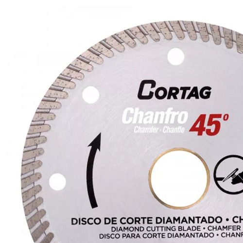 Disco diamantado 254 mm para corte chanfrado 45° para cerâmica e mármore - 62015 Disco diamantado 254 mm para corte chanfrado 45° para cerâmica e mármore - 62015