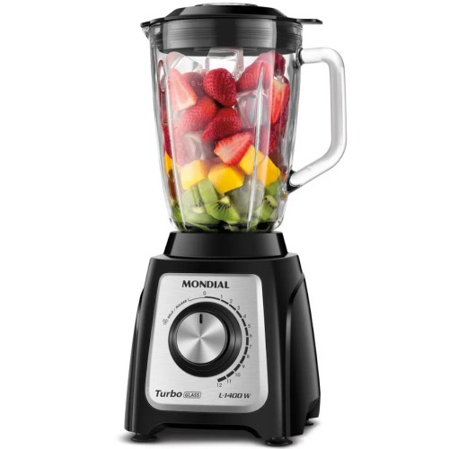 Liquidificador 12 velocidades 1400W Turbo Glass com copo de vidro - L1400-GI  110V