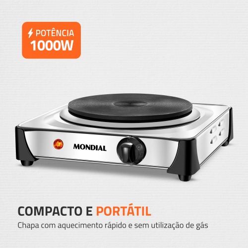 Fog�o el�trico de mesa 1 prato 1.000 watts - Fast Cook  110V