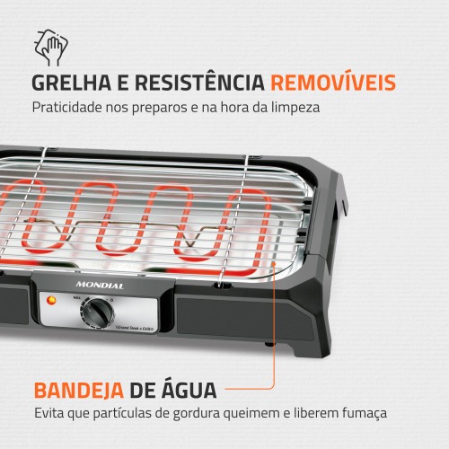 Churrasqueira el�trica port�til 2.000 watts Grand Steak & Grill - CH-05  220V