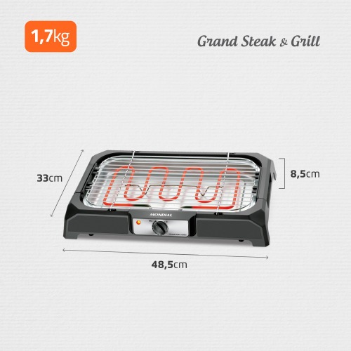 Churrasqueira el�trica port�til 2.000 watts Grand Steak & Grill - CH-05  220V