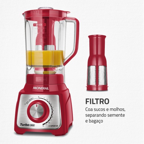 Liquidificador 12 velocidades 1200 watts Turbo Inox - L-1200RI  220V