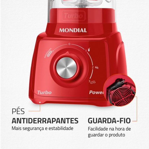 Liquidificador 3 velocidades 550W Power Turbo Power - L-99-FR  220V