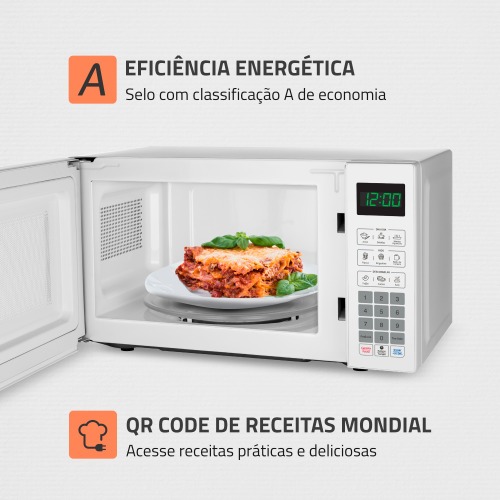 Micro-ondas 21 litros 1200W 10 n�veis de pot�ncia - MO-01-21-W  110V