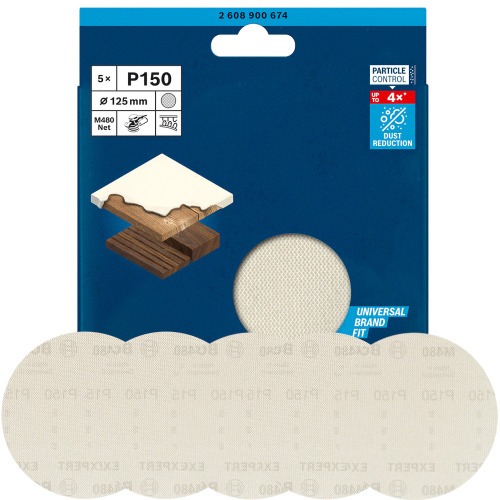 Disco de lixa para madeira 125 mm gr�o 150 com 5 pe�as - M480