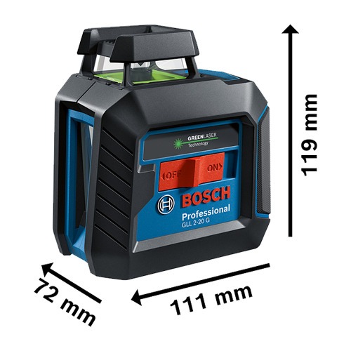 N�vel a laser com 2 linhas verdes 360� alcance 10 m com trip� - GLL 2-20 G