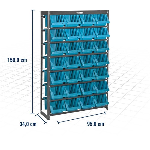 Estante met�lica com 28 gavetas n� 7