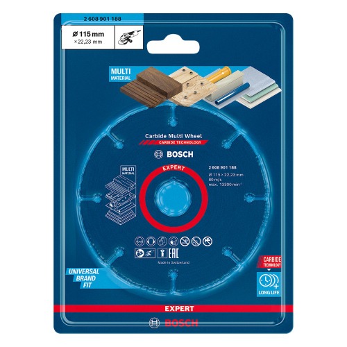 Disco de corte multi material em tungst�nio 115 x 22,23 mm - Expert Carbide Multi Wheel