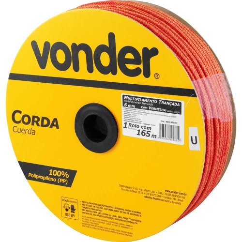Corda multifilamento tran�ada 6 mm com rolo de 165 metros