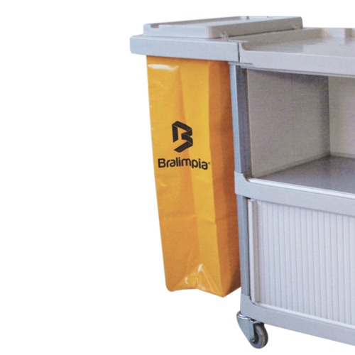 Carro funcional extra 2 bolsas amarela e azul com porta Carro funcional extra 2 bolsas amarela e azul com porta