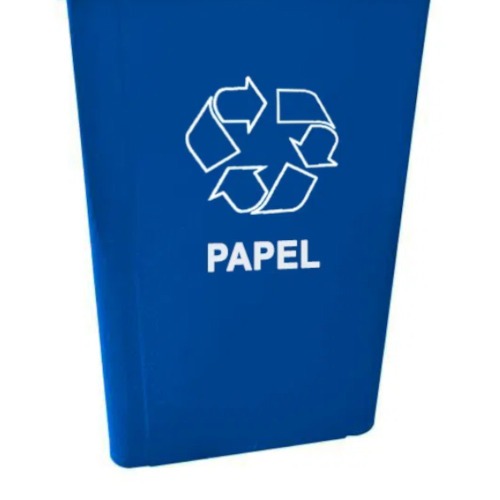 Cesto coletor de lixo 100L tampa basculante com adesivo - CC11AZ