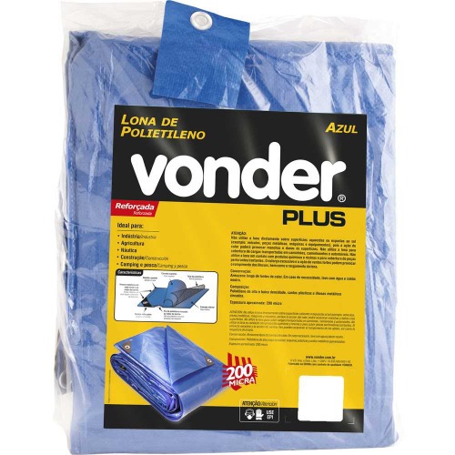 Lona reforçada de polietileno azul 7 m x 3 m Lona reforçada de polietileno azul 7 m x 3 m