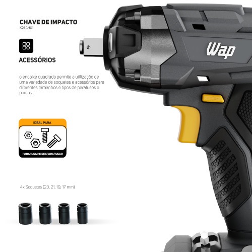 Combo Furadeira Parafusadeira de impacto K21 ID03 + Chave de impacto K21 CH01 21V - K21 KT01  110V/220V