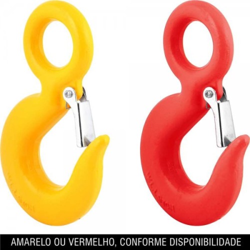 Gancho olhal com trava de segurança 3 ton. Gancho olhal com trava de segurança 3 ton.