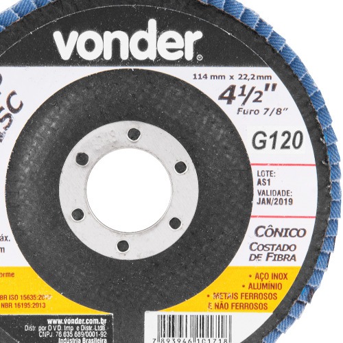 Disco de lixa flap disc cônico 4 1/2 Disco de lixa flap disc cônico 4 1/2
