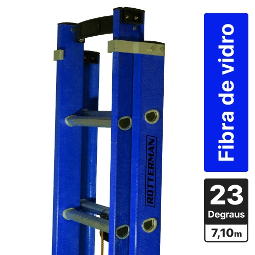 Escada de fibra de vidro extens�vel 4,1 x 7,1 m 23 degraus - Premium