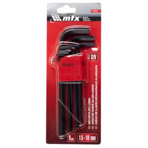 Jogo de chave allen longa 1,5 a 10 mm com 9 pe�as - 112319